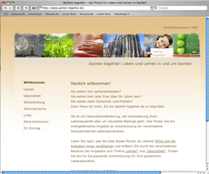 Website Aachener Portal fuer ganzh. Gesundheitsberufe