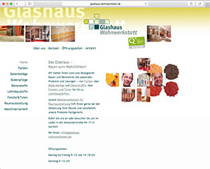 Website Glashaus Wohnwerkstatt